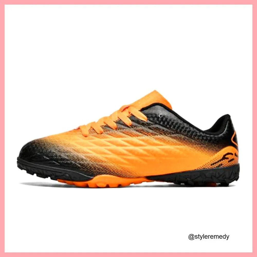 Faux Leather Indoor Soccer Shoes with Gum Rubber Sole for Futsal